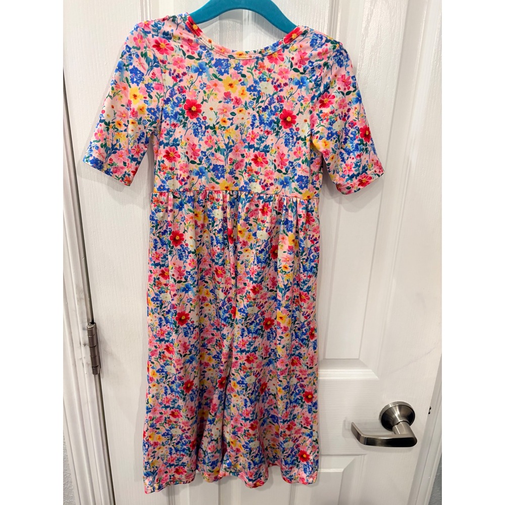 Mila & Rose Jumpsuit Pink Blue Floral Short Sleeve Wide Leg Romper 3T